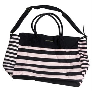 Pink and Black Victoria Secret Weekender Tote